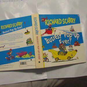 Rare & HTF Richard Scarry HARDCOVER Book BUSIEST POP UP EVER! Stated 1st Edition